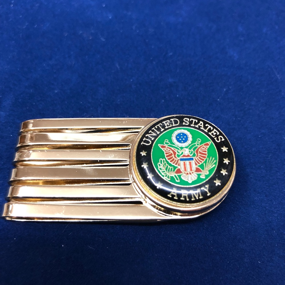 Gold Plated US Army Logo Money Clip B-11-5